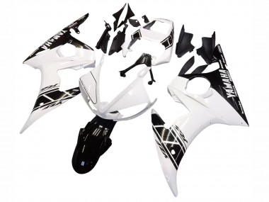 Carenados Moto Yamaha YZF R6S 2006-2009 - Blanco Negro Brillante Asequibles