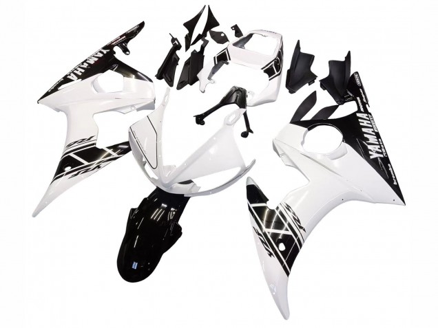 Carenados Moto Yamaha YZF R6S 2006-2009 - Blanco Negro Brillante Asequibles