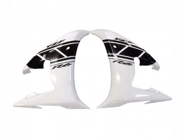 Carenados Moto Yamaha YZF R6S 2006-2009 - Blanco Negro Brillante Asequibles