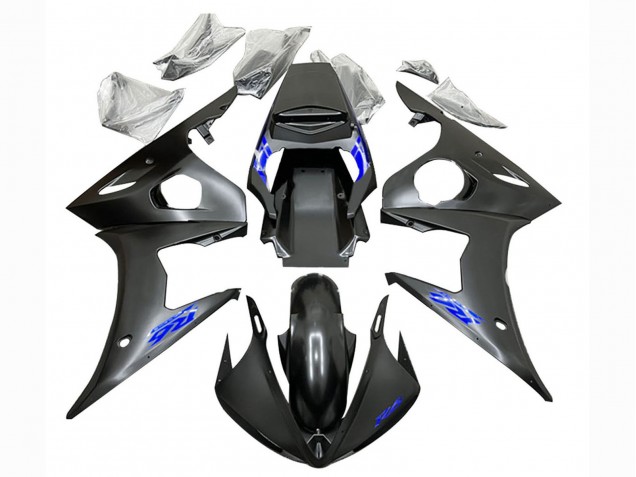 Carenados Moto Yamaha YZF R6S 2006-2009 - Negro Mate Azul Asequibles