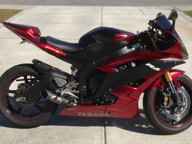 Carenado Moto Yamaha YZF 600 R6 2006-2007 - Rojo Negro Mate Asequibles