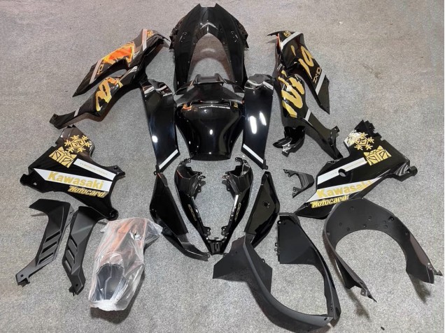Carenados Moto Kawasaki ZX10R 2021-2025 - Negro Brillante Oro Elf Nieve Asequibles
