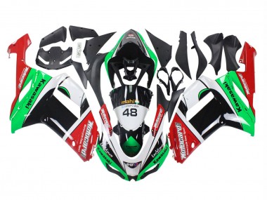Carenados Moto Kawasaki ZX6R 2007-2008 - Verde Rojo Asequibles