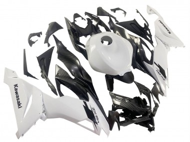 Carenados Moto Kawasaki ZX6R 2019-2022 - Blanco Negro FibraCarbono Asequibles