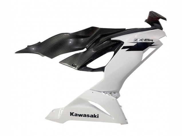 Carenados Moto Kawasaki ZX6R 2019-2022 - Blanco Negro FibraCarbono Asequibles