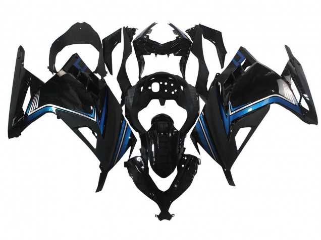 Carenados Moto Kawasaki EX300 2013-2024 - Negro Brillante Azul Asequibles