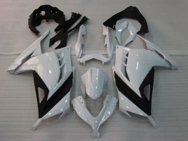 Carenados Moto Kawasaki EX300 2013-2024 - Blanco Brillante Negro Asequibles