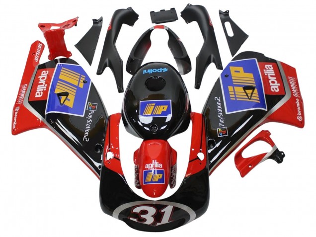 Carenados Moto Aprilia RS125 2000-2005 - Negro Rojo Azul Plata 31 Asequibles
