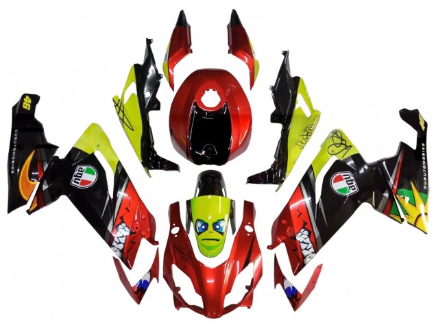 Carenados Moto Aprilia RS4 50 125 2012-2018 - Rojo Amarillo Negro Brillante Tiburón Asequibles