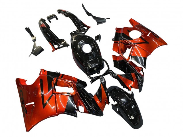 Carenados Moto Honda CBR600 F2 1991-1994 - Naranja Negro Brillante Asequibles