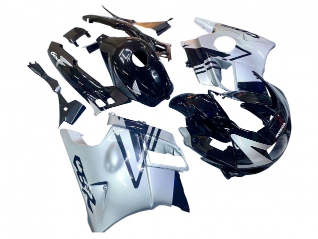 Carenados Moto Honda CBR600 F2 1991-1994 - Plata Negro Brillante Asequibles