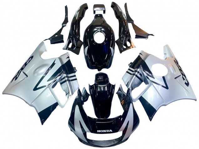Carenados Moto Honda CBR600 F2 1991-1994 - Plata Negro Brillante Asequibles