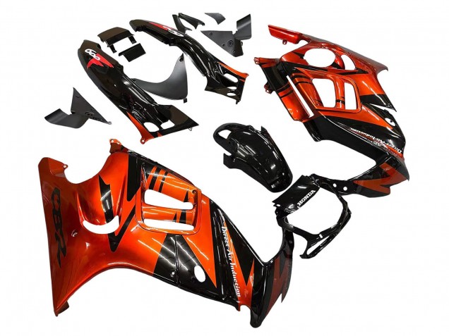 Carenados Moto Honda CBR600 F3 1995-1996 - Naranja Negro Brillante Asequibles