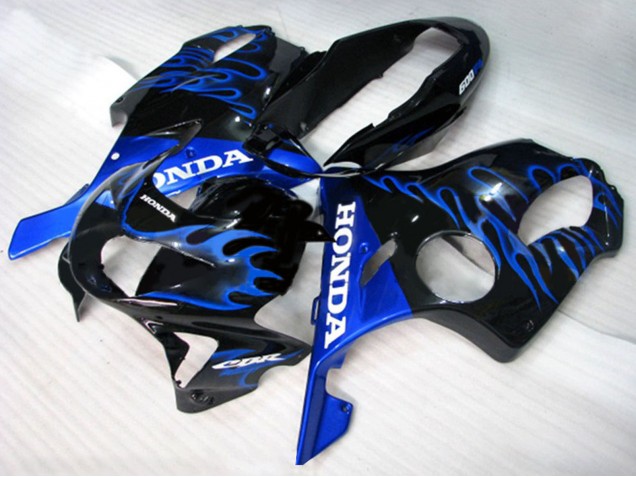 Carenados Moto Honda CBR600 F4 1999-2000 - Negro Brillante Azul Llama Asequibles