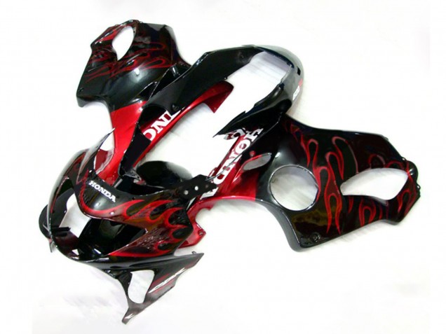 Carenados Moto Honda CBR600 F4 1999-2000 - Negro Brillante Rojo Llama Asequibles