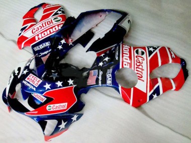 Carenados Moto Honda CBR600 F4 1999-2000 - Rojo Blanco Azul Negro Brillante Estrella Castrol Asequibles
