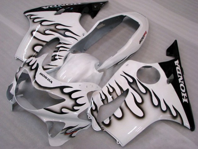 Carenados Moto Honda CBR600 F4 1999-2000 - Blanco Negro Brillante Llama Asequibles