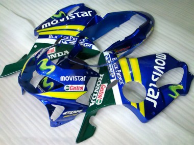 Carenados Moto Honda CBR600 F4 1999-2000 - Azul Amarillo Verde MoviStar Castrol Asequibles