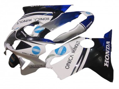 Carenado Moto Honda CBR600 F4 1999-2000 - Blanco Azul Negro Brillante Konica Minolta Asequibles