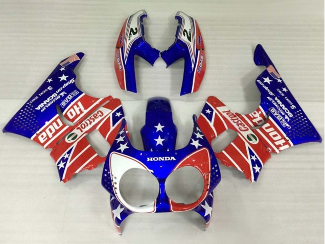 Carenados Moto Honda CBR900RR 893 1992-1993 - Blanco Rojo Azul Estrella Castrol Asequibles