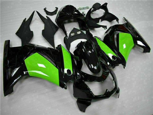 Carenados Moto Kawasaki EX250 2008-2012 - Negro Brillante Verde Asequibles