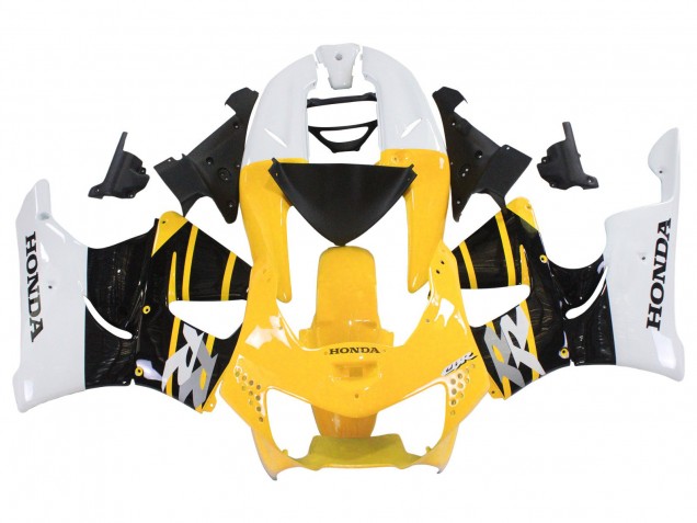 Carenados Moto Honda CBR900RR 919 1998-1999 - Blanco Amarillo Negro Brillante Asequibles