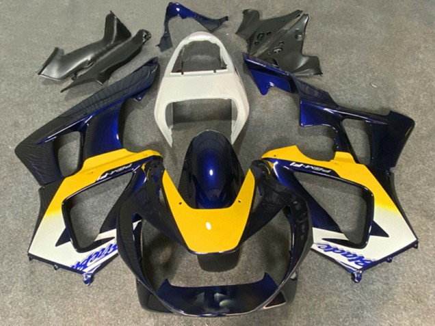 Carenados Moto Honda CBR900RR 929 2000-2001 - Blanco Amarillo Azul Oscuro Asequibles