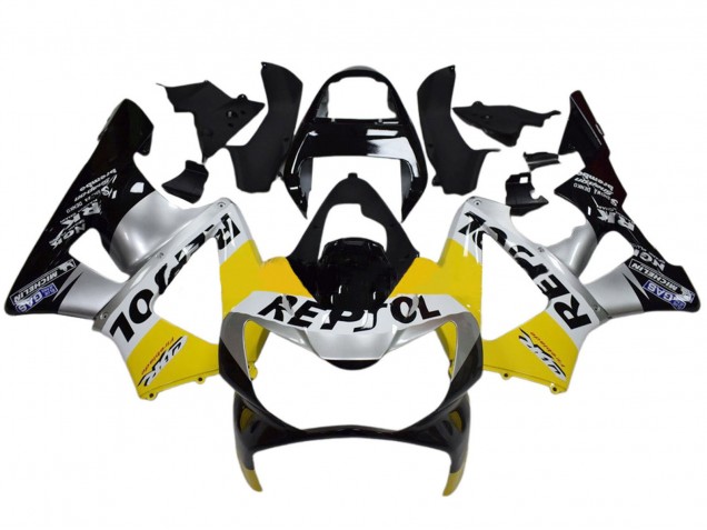 Carenados Moto Honda CBR900RR 929 2000-2001 - Amarillo Plata Negro Brillante Repsol Asequibles
