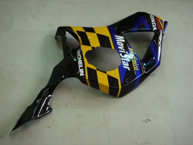 Carenados Moto Honda CBR900RR 954 2002-2003 - Azul Amarillo Negro Brillante Telefonica MoviStar Castrol Asequibles