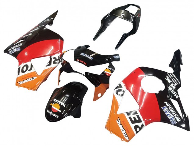 Kits Carenado Moto Honda CBR900RR 954 2002-2003 - Naranja Blanco Rojo Negro Brillante Repsol Asequibles
