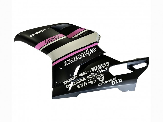 Carenados Moto Ducati 848 2007-2014 - Blanco Rosa Negro Brillante Connie Asequibles