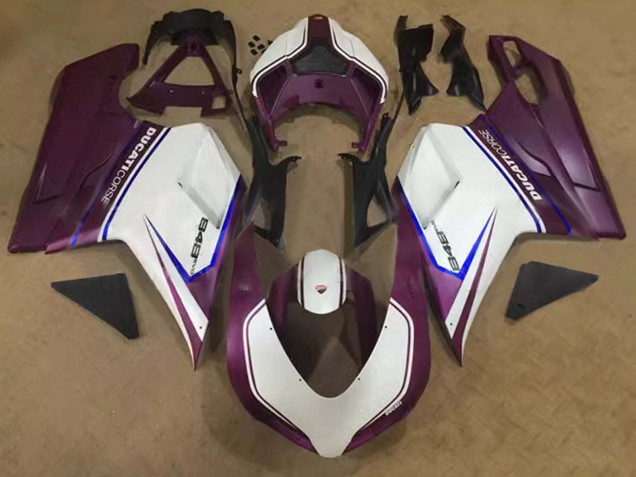 Carenados Moto Ducati 848 2007-2014 - Blanco Azul Púrpura Corse Asequibles