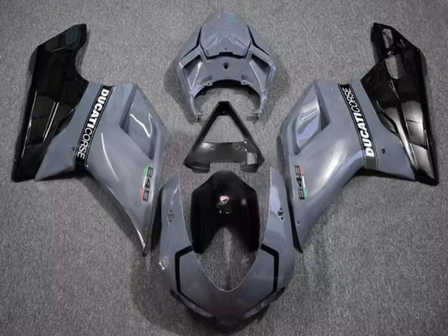 Carenados Moto Ducati 848 2007-2014 - Gris Negro Brillante Corse Asequibles