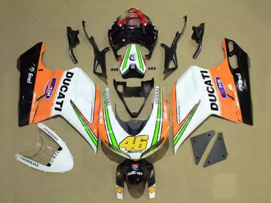 Carenados Moto Ducati 848/1098/1198 2007-2014 - Blanco Naranja Verde Negro Brillante Tim 46 Asequibles