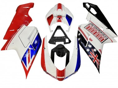 Carenados Moto Ducati 848/1098/1198 2007-2014 - Blanco Rojo Azul Negro Brillante Asequibles