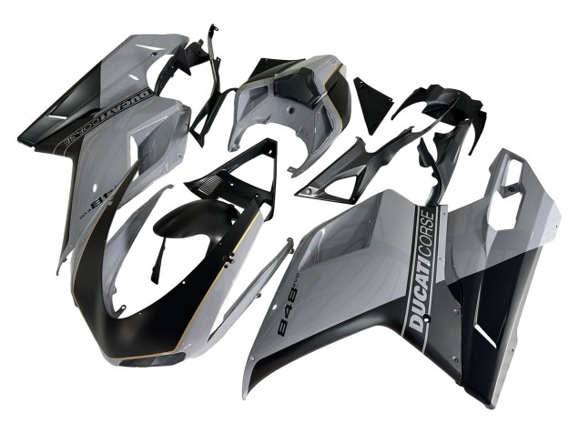 Carenados Moto Ducati 848 2007-2014 - Plata Oro Negro Mate Asequibles