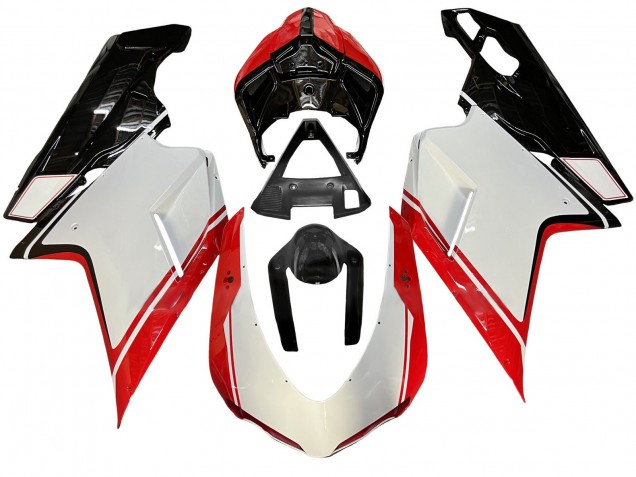 Carenado Moto Ducati 848/1098/1198 2007-2014 - Blanco Rojo Negro Brillante Asequibles
