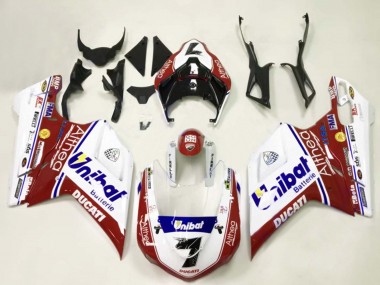 Carenados Moto Ducati 848/1098/1198 2007-2014 - Blanco Rojo Azul Unibat 7 Asequibles