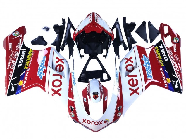 Carenados Moto Ducati 848/1098/1198 2007-2014 - Blanco Rojo Negro Brillante Valsir Xerox Asequibles