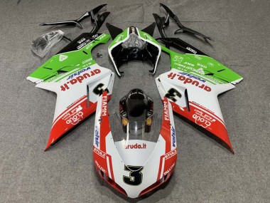Carenados Moto Ducati 848/1098/1198 2007-2014 - Blanco Rojo Verde Valsir 3 Asequibles