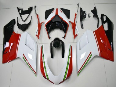 Carenados Moto Ducati 848/1098/1198 2007-2014 - Blanco Rojo Verde Negro Brillante Asequibles