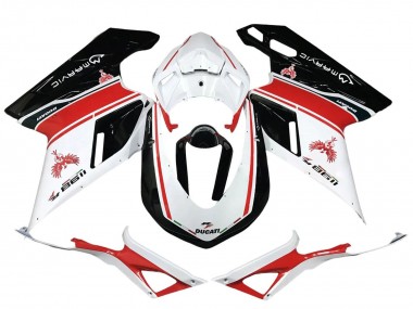 Carenados Moto Ducati 1198 2007-2014 - Blanco Rojo Negro Brillante Asequibles