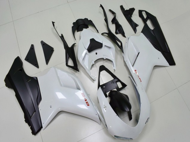 Carenados Moto Ducati 848 2007-2014 - Blanco Negro Mate Asequibles