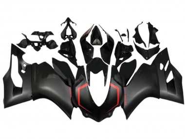 Carenados Moto Ducati 1299 2015-2020 - Negro FibraCarbono Estilo Rojo Asequibles
