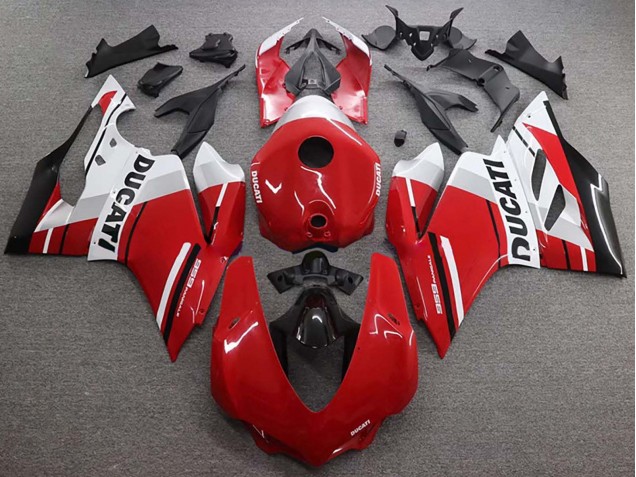 Carenado Moto Ducati 959 2015-2020 - Blanco Rojo Negro Brillante Asequibles