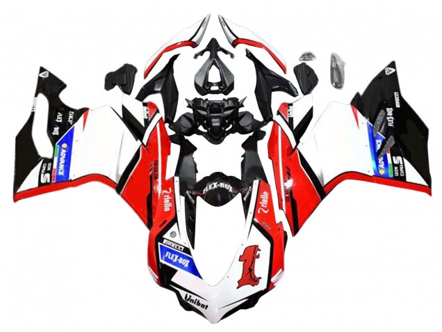 Carenados Moto Ducati 959/1299 2015-2020 - Blanco Rojo Negro Brillante Unibat Flex-Box Asequibles