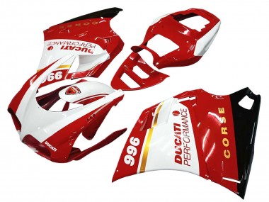 Carenados Moto Ducati 996 1993-2005 - Blanco Rojo Oro Negro Brillante Corse Performance Asequibles