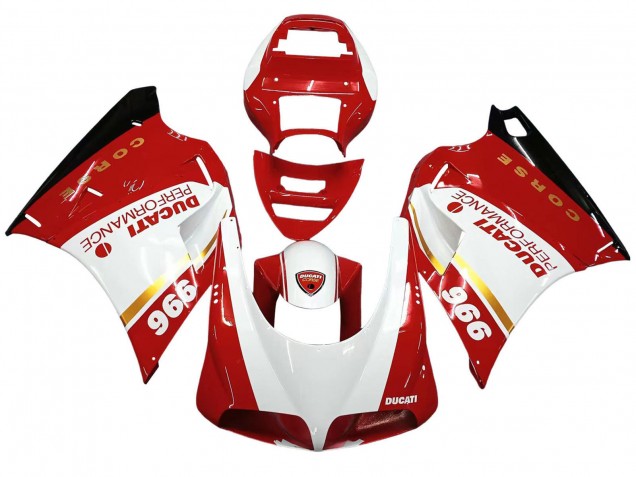 Carenados Moto Ducati 996 1993-2005 - Blanco Rojo Oro Negro Brillante Corse Performance Asequibles