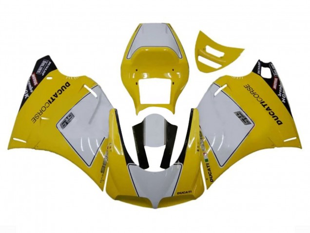Carenados Moto Ducati 996 1993-2005 - Blanco Amarillo Negro Brillante Corse Performance Asequibles