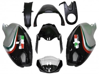 Carenados Moto Ducati Monster 696 796 1100 1100S 2008-2012 - Negro Brillante Plata Rojo Verde Asequibles
